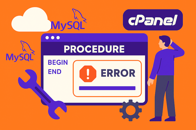 Error importing MySQL stored procedures in cPanel